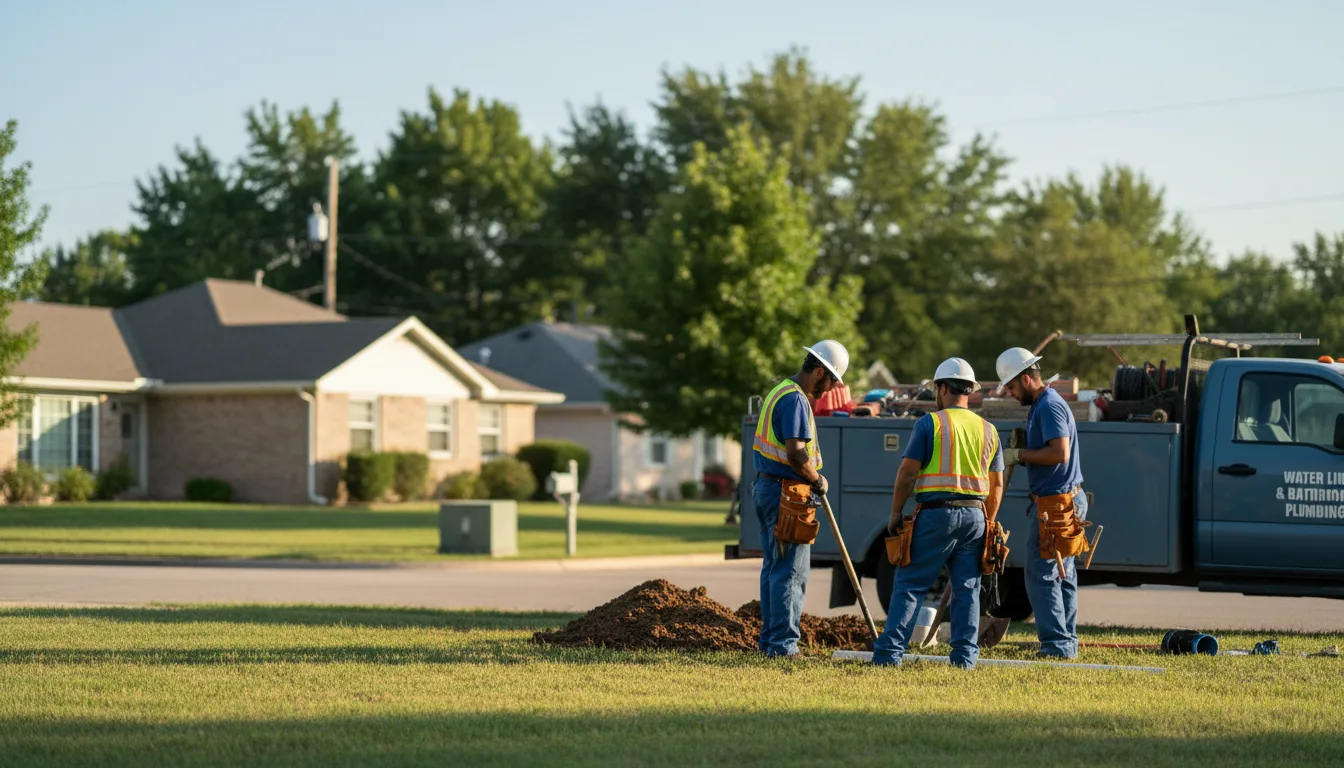 Residential water line and bathroom plumbing service in Clever, MO